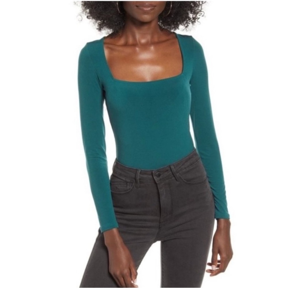 NWT Leith Square-Neck Long Sleeve Bodysuit
